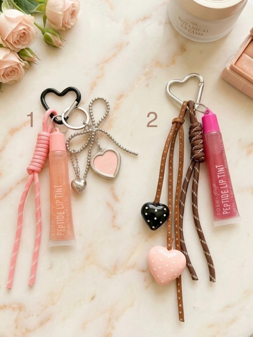 Peptide Lip Tint Charm Keychain (pick one)